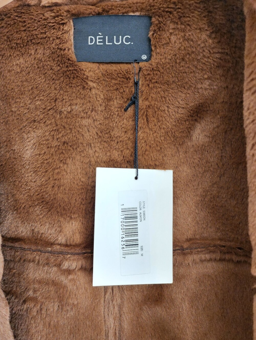 DELUC NWT Matthew Brown Faux Suede Fur Trim Cropped Jacket Coat Size M Cozy Fall - Picture 9 of 13